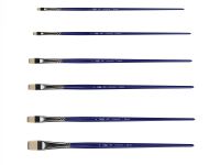 Кисть синтетика №12 плоская Гамма "Манеж" длинная ручка