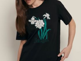 Футболка свободного силуэта с принтом