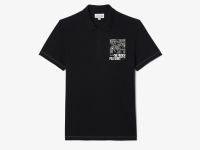Мужское поло Lacoste с контрастным принтом
