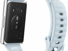 Умные часы HUAWEI Band 11 Pro серебристые, с голубым ремешком