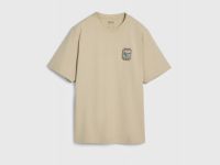 Футболка с арт-вышивкой, Бежевый