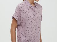 Блузка с коротким рукавом и отложным воротником