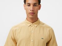 Мужская льняная рубашка Lacoste с коротким рукавом