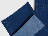 Укороченные широкие джинсы, Синий