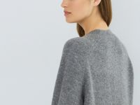 Вязаное платье из пряжи с шерстью, Серый