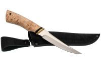Кованый нож Рыбак-2, сталь Х12МФ, карельская берёза