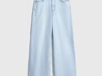 Свободные джинсы со средней посадкой, Голубой