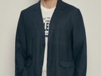 Однобортный пиджак с добавлением льна