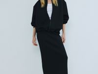 Бомбер из неопрена, Черный