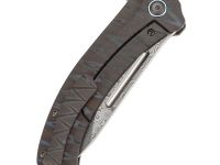 Складной нож Kansept Hira, сталь дамаск, рукоять титан