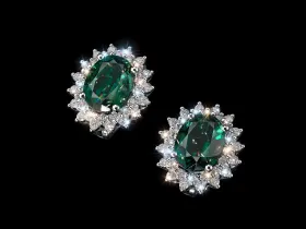 Серьги из белого золота с изумрудами э4767сг04210404