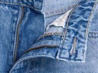 Ультраширокие джинсы с высокой посадкой, Голубой