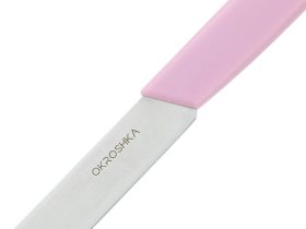 Нож кухонный cтоловый Okroshka Salad 11 см, сталь 5cr15mov, рукоять пластик, розовый