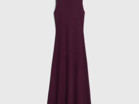 Вязаное платье с расклёшенной юбкой, Фиолетовый