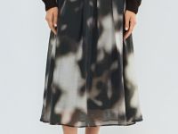 Юбка миди с принтом, Бежевый