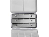 Пенал для акварели "Белые ночи" на 12 кювет с палитрой, металл, светло-голубой