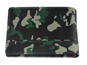 Портмоне ZIPPO, зелёно-чёрный камуфляж, натуральная кожа, 11,228,2 см