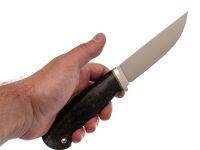 Нож Клык, сталь M398, рукоять карельская береза, темная