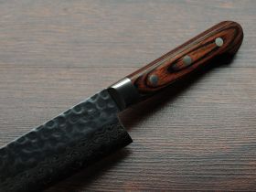 Нож Сантоку 180 мм, Sakai Takayuki, сталь VG-10 Damascus 17 слоев, рукоять дерево Pakka