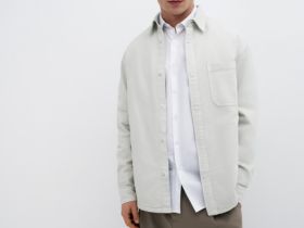 Рубашка из хлопкового твила, Белый