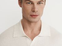 Вязаный джемпер-поло, Белый