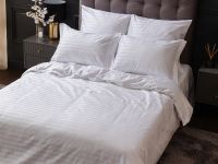 Постельное белье Белый, страйп-сатин 921987