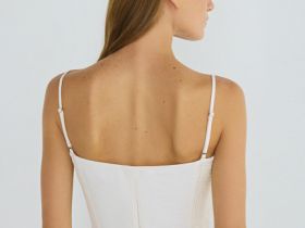 Топ с декором в виде цветка, Бежевый