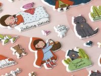 Наклейки объемные MESHU "Little red", 10*23 см, пакет европодвес