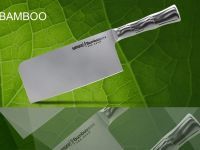 Топорик кухонный для рубки мяса Samura Bamboo - SBA-0040, сталь AUS-8, рукоять сталь, 180 мм