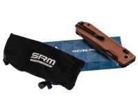 Складной нож SRM Rubik 7228B-MN2, сталь 140Cr, рукоять коричневая микарта