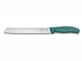Нож для хлеба серрейтор Victorinox Swiss Classic 21 см, нержавеющая сталь, рукоять пластик, зеленый