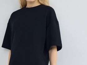 Футболка оверсайз с разрезами, Черный