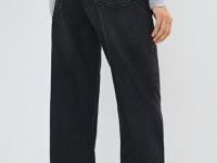 Широкие джинсы с высокой посадкой, Серый