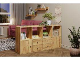 Стеллаж Кейн 2-149x75 Дуб Золотистый