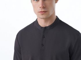 Поло с воротником-стойкой, Коричневый