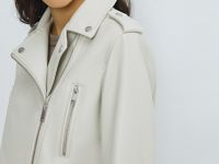 Куртка-косуха из искусственной кожи, Бежевый