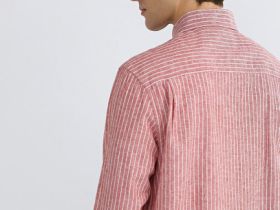 Рубашка изо льна с хлопком, Розовый