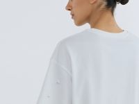 Футболка с цветочным декором из пайеток, Белый