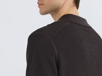 Поло из текстурной ткани, Коричневый