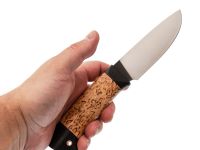 Охотничий нож Сокол, кованый, сталь Х12МФ, карельская береза, граб