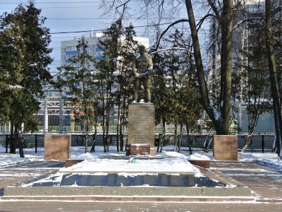 Братская могила воинов Красной Армии у железнодорожной станции Крюково, 1941 г.