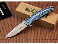 Складной нож CRKT Ripple Blue, сталь Acuto 440, рукоять нержавеющая сталь 420J2
