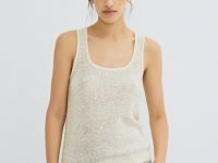 Вязаная майка с пайетками, Серебряный