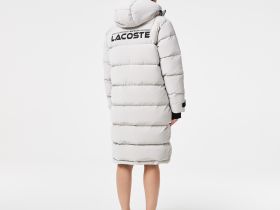Женское стеганая куртка-пуховик Lacoste с капюшоном