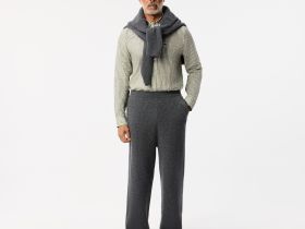 Мужская льняная рубашка Lacoste в полоску