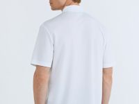 Поло из техноткани с воротником на молнии, Белый