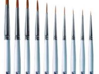 Кисть синтетика №2 круглая Альбатрос "Баргузин" для миниатюры, короткая ручка