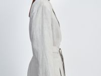 Жакет изо льна с поясом и карманами