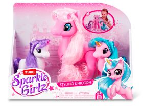 100373 Игровой набор ZURU Sparkle Girlz «Единороги с роскошной гривой», 3 шт