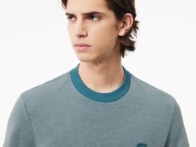 Мужская футболка Lacoste Caviar Piqué с контрастным вырезом